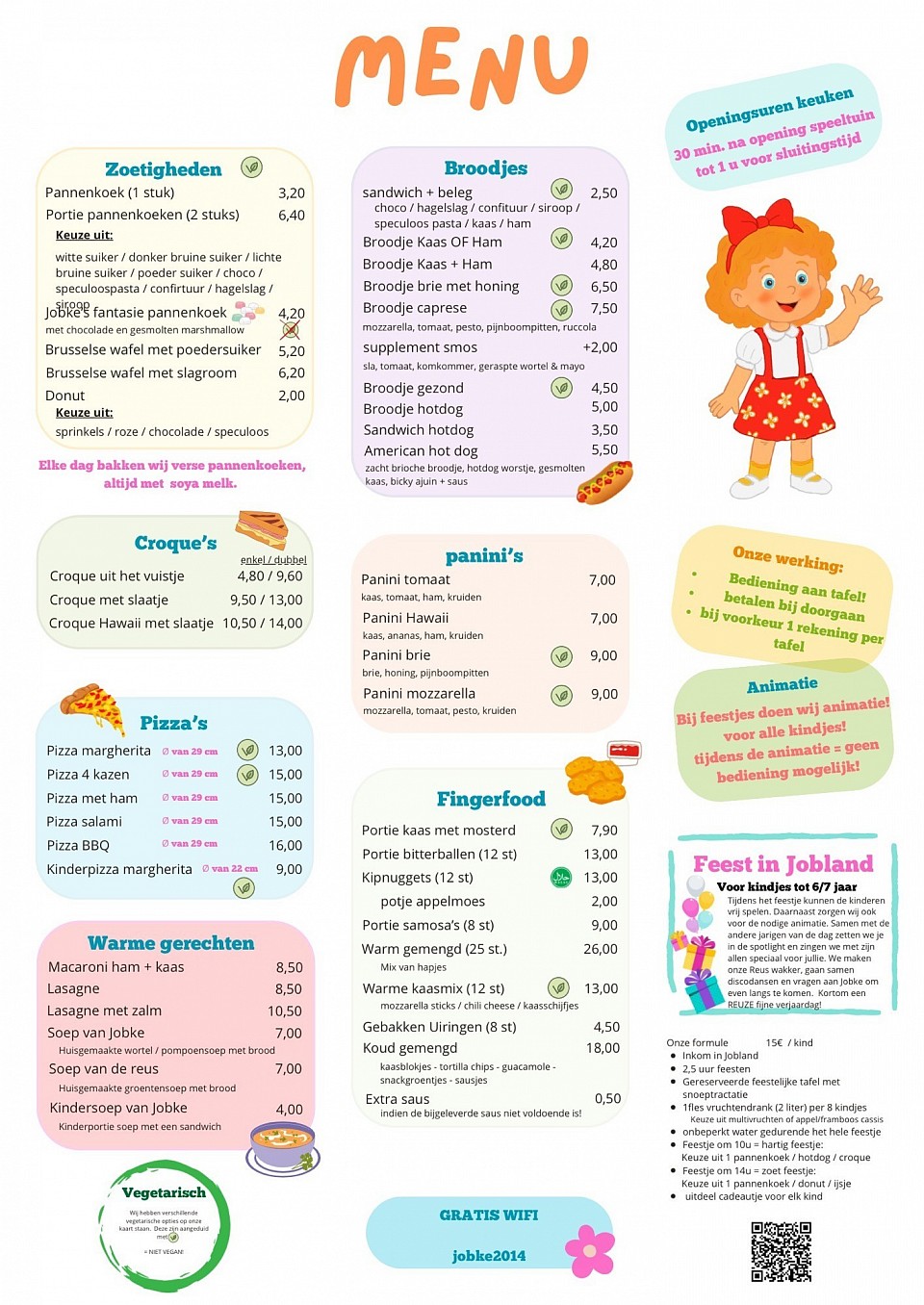 Menukaart jobland